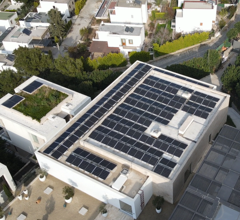 Bodrum otel GES - çatı uygulaması ve güneşlik carport